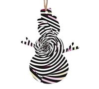 Spiral Optical Illusion Gif Print Wooden Christmas Ornaments Hanging Xmas Tree Home Party Fireplace Decorations