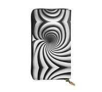 spiral optical illusion gif Printed leather wallet, 7.5 x 4.1-inch long credit card holder, portable travel cash wallet