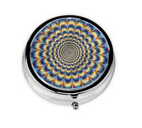 Spiral Optical Illusion GIF Printed Round Travel Pill Box Cute Small Metal Pocket Pill Case for Men & Women 3 Compartment Portable Pill Organizer for Purse or Pocket