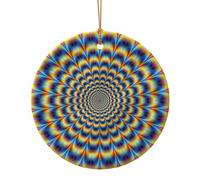 spiral optical illusion gif Printed Round Xmas Ornaments 9cm, Christmas Ceramic Pendant Hanging for Xmas Tree Home Indoor Outdoor Decor 1 Pcs