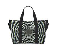 Spiral Optical Illusion GIF Water-Resistant Crossbody Travel Bag, Large Carry-On with Adjustable Strap, Multi-Compartment Weekender for Gym, Travel, Outdoor