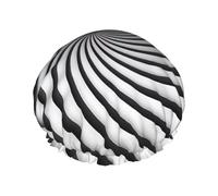 spiral optical illusion gif Women's shower cap, waterproof, reusable, with washable elastic cord, suitable for long hair and braids, ideal for showering.