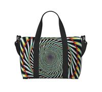 Spiral Optical Illusion Print Travel Duffel Bag, Lightweight Water-Resistant Weekender Spacious Gym & Travel Bag for Men, Women & Teens