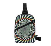 Spiral Optical Illusion Printed Chest Bag Shoulder Sling Bag for Men Women, Foldable Outdoor Crossbody Chest Packs Sport Daypacks