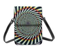 spiral optical illusion Printed Crossbody Cell Phone Bag for Women Men, Small Leather Cell Phone Purse Wallet, Hold Two Phones
