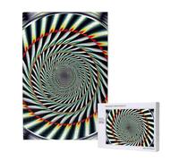spiral optical illusion Printed Jigsaw Puzzle with Storage Box, Wooden Puzzle for Adults and Kids, 1000 Pieces Family Fun Decorative Game