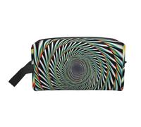 Spiral Optical Illusion Printed Makeup Bag Travel Portable Cosmetic Bag Large Capacity Makeup Case Toiletry Handbag Organiser for Women