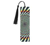 Spiral Optical Illusion Printed Metal Bookmarks M - Black Lightweight Aluminium Book Marker for Books, Journals & Gifts, Ideal Book Lovers, Holiday Decor & Crafts