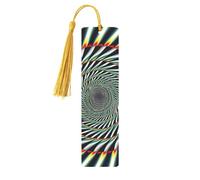 Spiral Optical Illusion Printed Metal Bookmarks M - Gold Lightweight Aluminium Book Marker for Books, Journals & Gifts, Ideal Book Lovers, Holiday Decor & Crafts