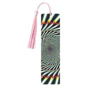 Spiral Optical Illusion Printed Metal Bookmarks M - Pink Lightweight Aluminium Book Marker for Books, Journals & Gifts, Ideal Book Lovers, Holiday Decor & Crafts