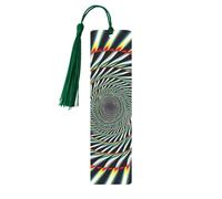 Spiral Optical Illusion Printed Metal Bookmarks S - Dark Green Lightweight Aluminium Book Marker for Books, Journals & Gifts, Ideal Book Lovers, Holiday Decor & Crafts