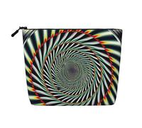 Spiral Optical Illusion Printed Travel Makeup Bag Imitation Linen Cosmetic Bags Waterproof Cosmetic Case Organizer for Women