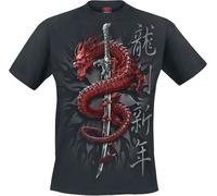 Spiral Oriental dragon T-Shirt black