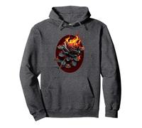 Spiral Original - Flaming Rose - Gothic Rose Pullover Hoodie, Adult Unisex, Dark Heather Grey, Small
