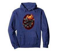 Spiral Original - Flaming Rose - Gothic Rose Pullover Hoodie, Adult Unisex, Navy Blue, Small