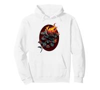 Spiral Original - Flaming Rose - Gothic Rose Pullover Hoodie, Adult Unisex, White, Medium