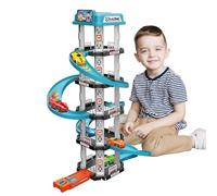 Spiral Parking Garage Toy Playset - Garage Car Track Playset | Racing Car Ramp Vehicle Assembly Interactive Toy | Educational Storey Parking Lot Plaything For Role Playtime Race Track For Boys, Girls