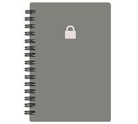 Spiral Password Notebook with Tabs - Password Organizer with Alphabetical Tabs for Internet Login, Website, Username, Password. Grey Password Keeper for Home or Office, 9x13.3cm