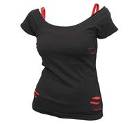 SPIRAL Plain Ripped 2-in-1 Top, Short Sleeve, Adult Female, Medium,... NEW