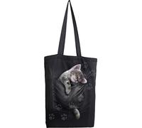 Spiral - Pocket Kitten - Bag 4 Life - Canvas 80z Long Handle Tote Bag - L