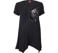 Spiral - Pocket Kitten - F Smock - Tunic Casual Top - S Black