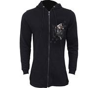 Spiral - Pocket Kitten - Ladies Fish Tail Full Zip Hoody - Zip Sleeve - S Black