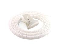 Spiral Protective Sleeves, 1.5 Meter Spiral Cable Tube 8mm to 22mm Wire Organizer Winder Plines Rotector Cord Line(White 8mm Inside Diameter)