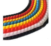 spiral protector, 1 Meter Spiral Cable Protector Sleeves Car Washer Pipe Sleeve Sleeving Wrap Flame Retardant Tube Hose Water Protective(Red,8mm inside diameter)