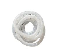 Spiral protector 1pcs White Black Cable Sheath Tube Wire Winding Pipe Wrapping Organizer 4mm 30mm Sleeve Harness Hose wraps cable(White,OD 12mm x 7 Meter)