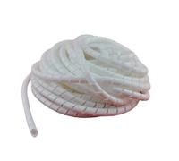 spiral protector 5 Meter Pipe Cable Protective Sleeve 6mm to 14mm Band Winding Wire Sleeving Spirals Wrap Sleeves Flame Retardant Tube wraps cable(White,6mm inside diameter)