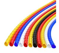Spiral Protector, Cable Winding Protector Tube Flexible Sleeve 8mm 10mm 12mm 14mm Inside Diameter Wire Protection(10mm Red)