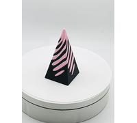 Spiral Pyramid Fidget Toy, 3D Printed, Impossible Cone Fidget Spiral Cone for Stress Relief, Pass Through (Black & Pink, Pyramid)