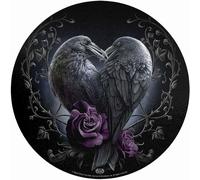 Spiral - Raven Heart - Glass Chopping Board (Circular) - L