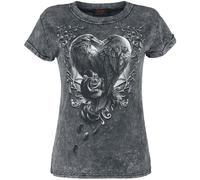 Spiral Raven Heart T-Shirt grey L