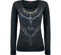 Spiral Raven Skull Long-sleeve Shirt black L