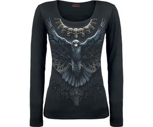 Spiral Raven Skull Long-sleeve Shirt black XL