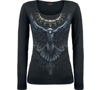 Spiral Raven Skull Long-sleeved Top black XL
