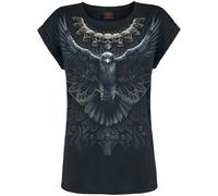 Spiral Raven Skull T-Shirt black L
