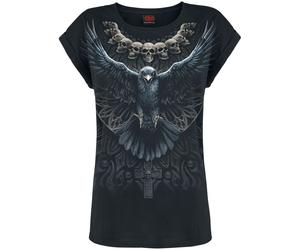Spiral Raven Skull T-Shirt black M