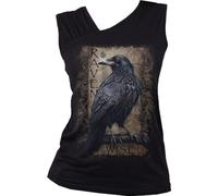 Spiral - Raven Wise - Gathered Shoulder Slant Vest Black - M