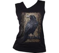 Spiral - Raven Wise - Gathered Shoulder Slant Vest Black