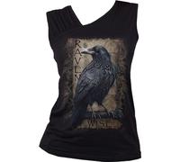Spiral - RAVEN WISE - Gathered Shoulder Slant Vest Black - S S
