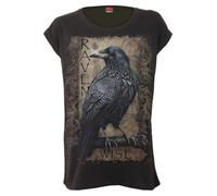 Spiral - Raven Wise - Turnup Sleeve Loosefit Tee - XXL Black