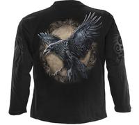Spiral - RAVEN WISE (Unisex Black Long Sleeve T-Shirts) Large
