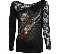 Spiral - RAZOR BACK - Lace One Shoulder Top Black