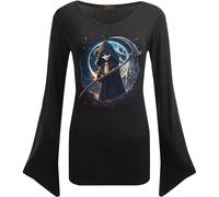 Spiral - REAPERETTE - V Neck Goth Sleeve Top Black