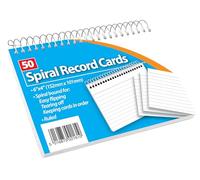 Spiral Ruled Record Notebook, 6 x 4 Inch (152 x 101 mm), White, 50 Sheets