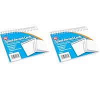 Spiral Ruled Record Notebook, 6 x 4 Inch (152 x 101 mm), White, 50 Sheets (Pack of 2)
