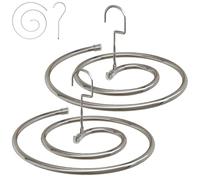Spiral Shaped Stainless Steel Drying Rack for Bed Sheets, Spiral Drying Rack for Towels, Quilts, Blankets, Space Saving Laundry Hanger for Indoor & Outdoor Use (2, Silver)