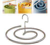 Spiral Shaped Stainless Steel Drying Rack for Bed Sheets, Spiral Drying Rack, Quilt Blanket Hanger, Space-saving metal clothes hanger for indoor and outdoor use (1pcs*Silver*Foldable)